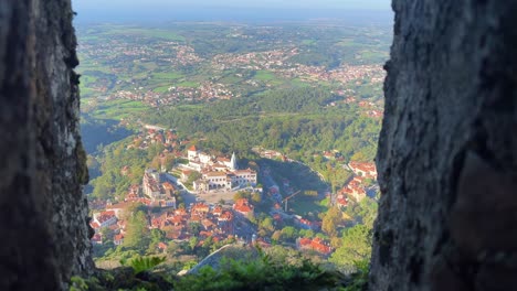 palacio da pena, pena palace from above in sintra castle