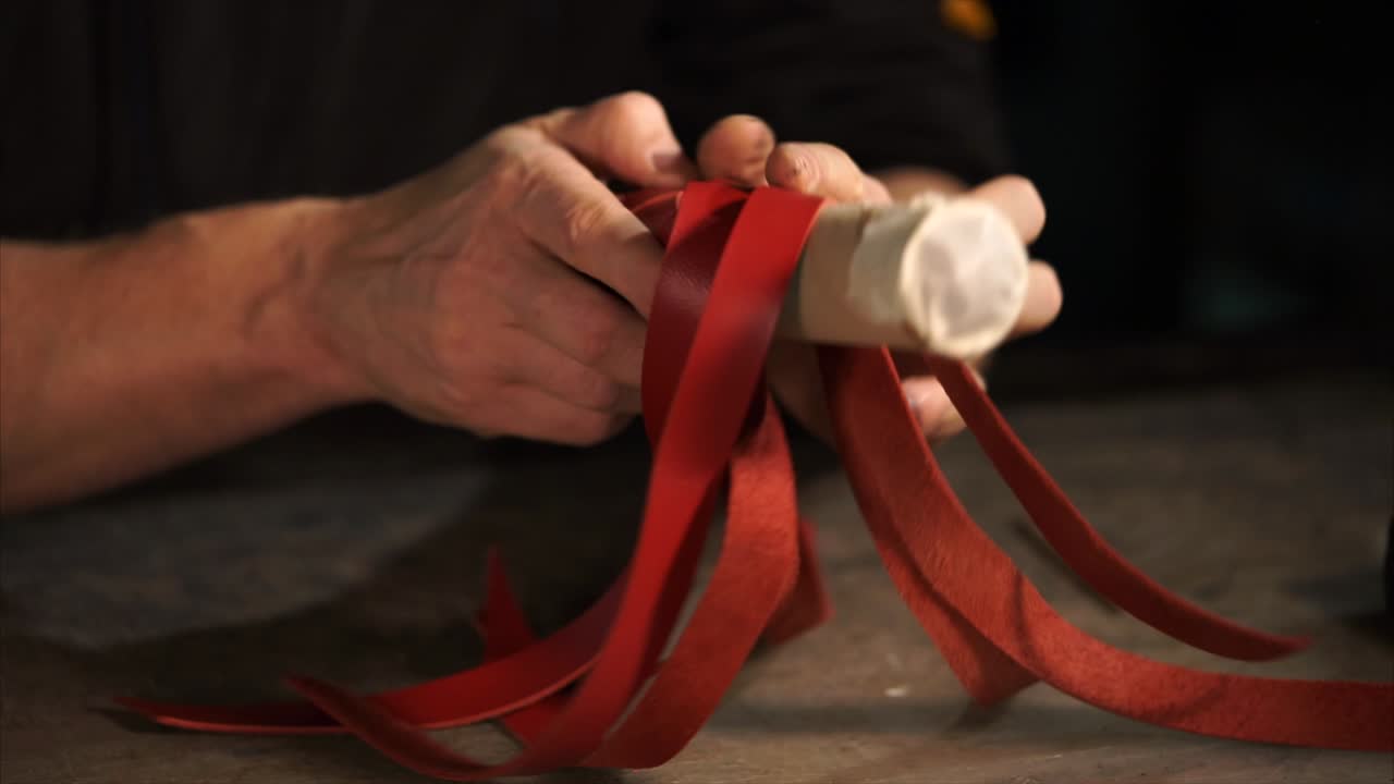 Crafting a Red Leather Whip