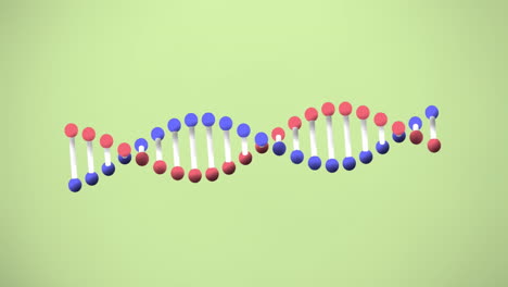 Animation-of-dna-strand-spinning-over-green-background