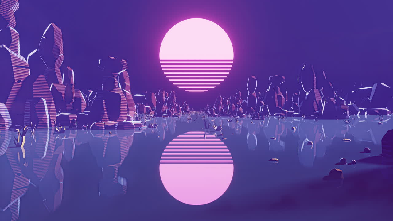 Dark empty planet, loop animation, 3d rendering.