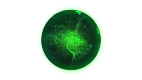 animated green planet globe in movement