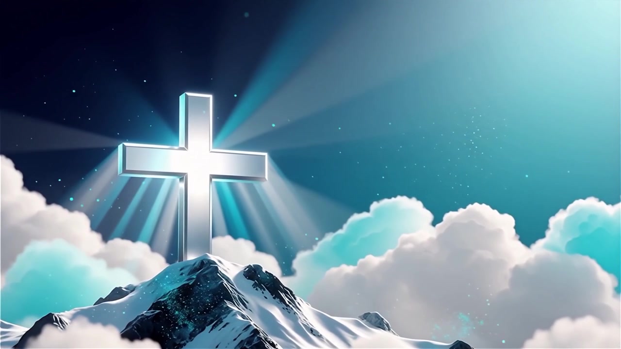 Christian Cross Heavenly Light Worship Background