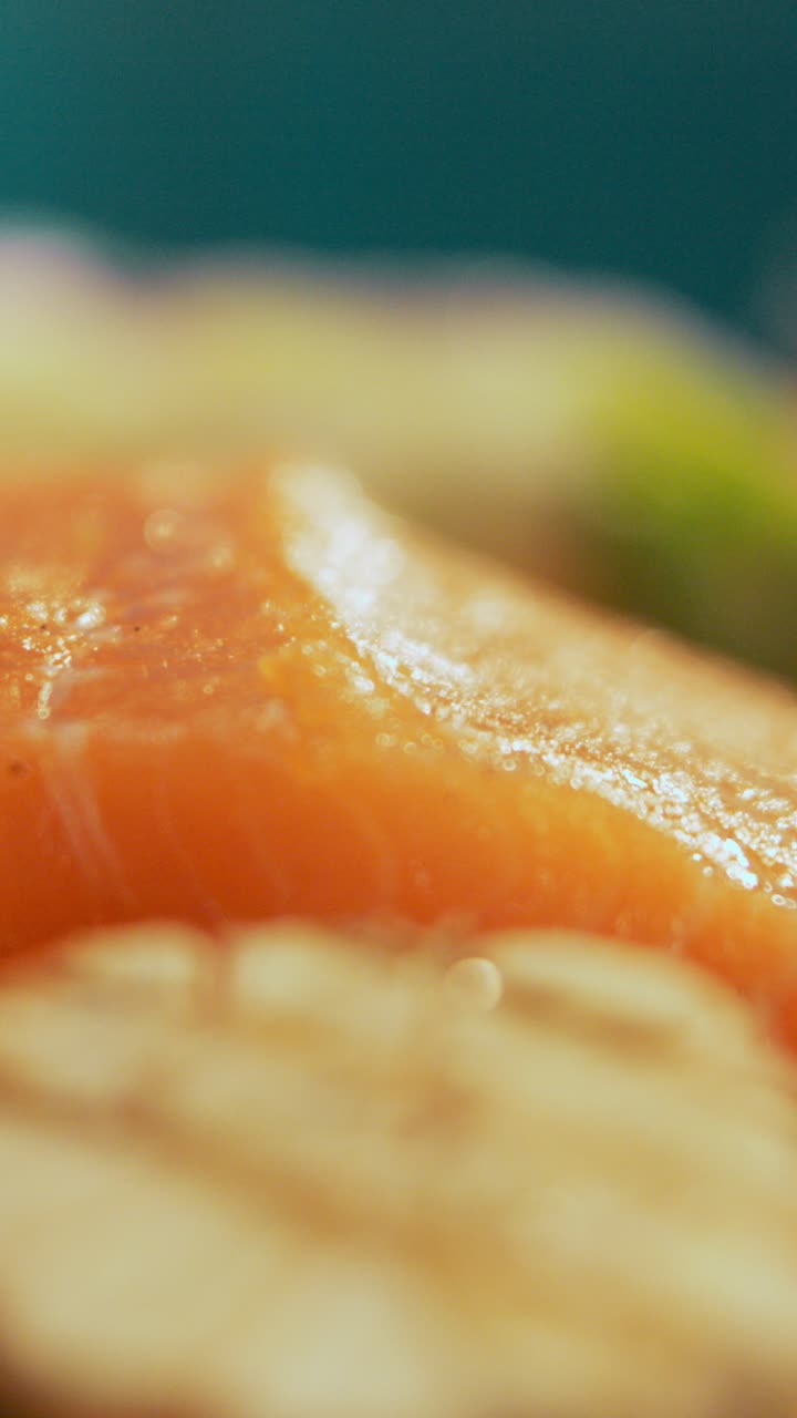 Close-up of salmon fillet