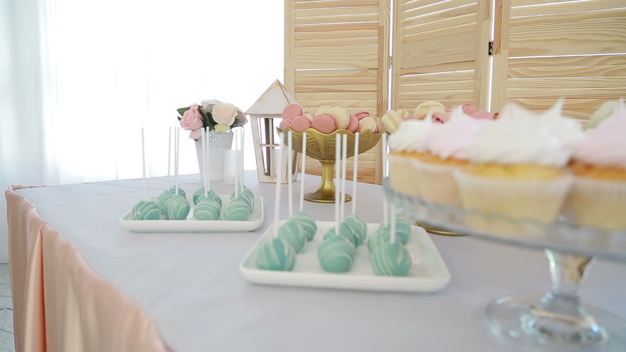 Delicious Sweet Buffet With Cupcakes. Sweet holiday buffet with cupcakes and other desserts