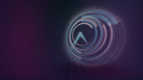 animación del escaneo del alcance y el espacio con estrellas sobre el tictac del reloj