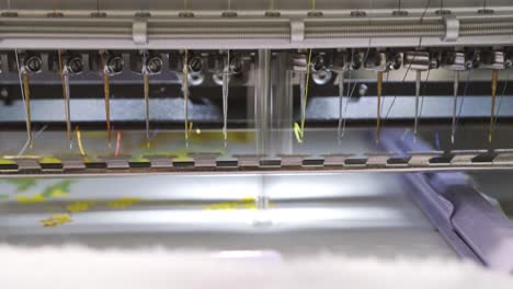 automatic industrial sewing machine for stitch by digital pattern. modern textile industry.