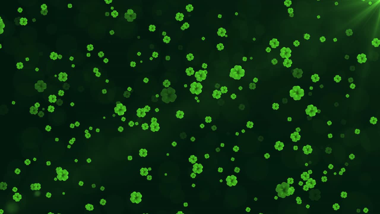 Patrick day falling background shamrock leaf pattern falling motion design st patrick festive day