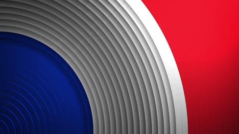 Animation-of-blue,-white-and-red-concentric-circles-pulsating