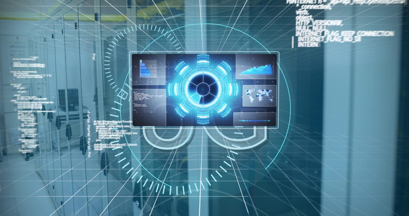 Animation of data processing and 5g over servers