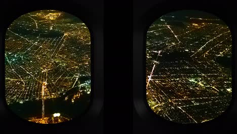 the view from the windows of a private jet as it approaches a landing over new york