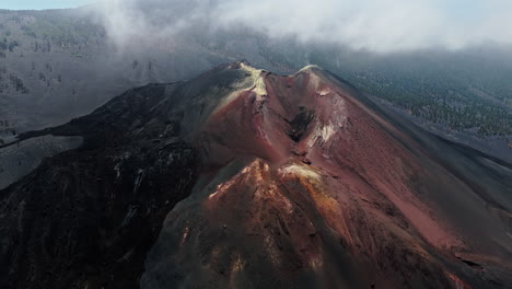 aerial view of the extinct cumbre vieja volcano in la palma