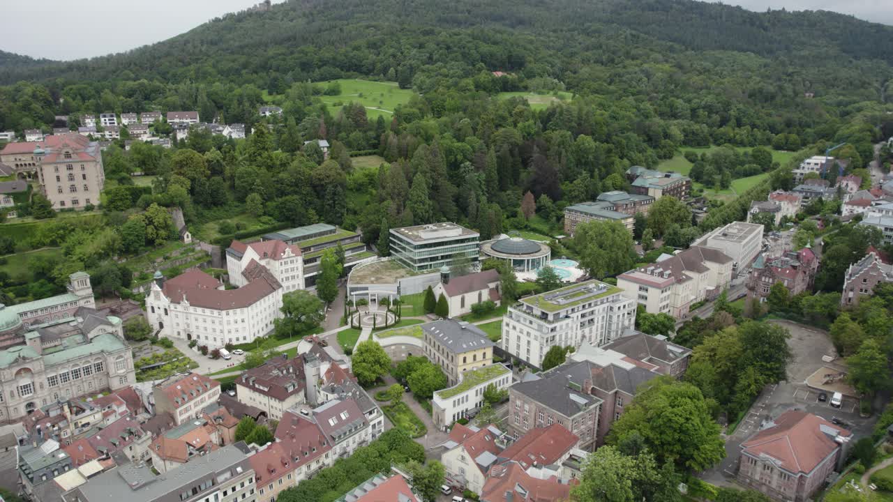 Establishing shot of resort town Baden-Baden, Germany