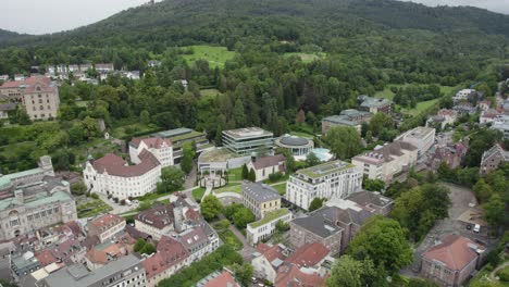 Establishing-shot-of-resort-town-Baden-Baden,-Germany