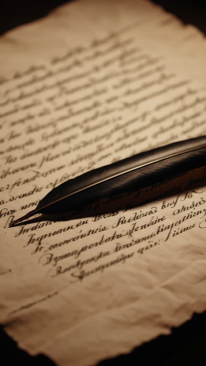 Vintage Handwritten Document with Quill