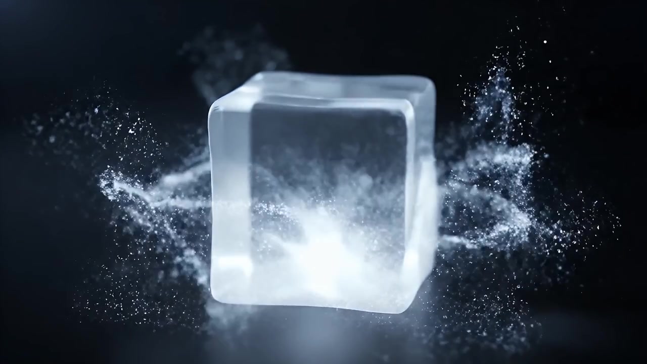 Animazione 3D astratta di un cubo luminoso che si trasforma in una sfera