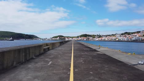 azores dock, marine, harbor, pier, shot on gimbal slowmotion in horta, faial, açores-1