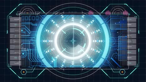 animación del procesamiento de datos científicos en pantallas