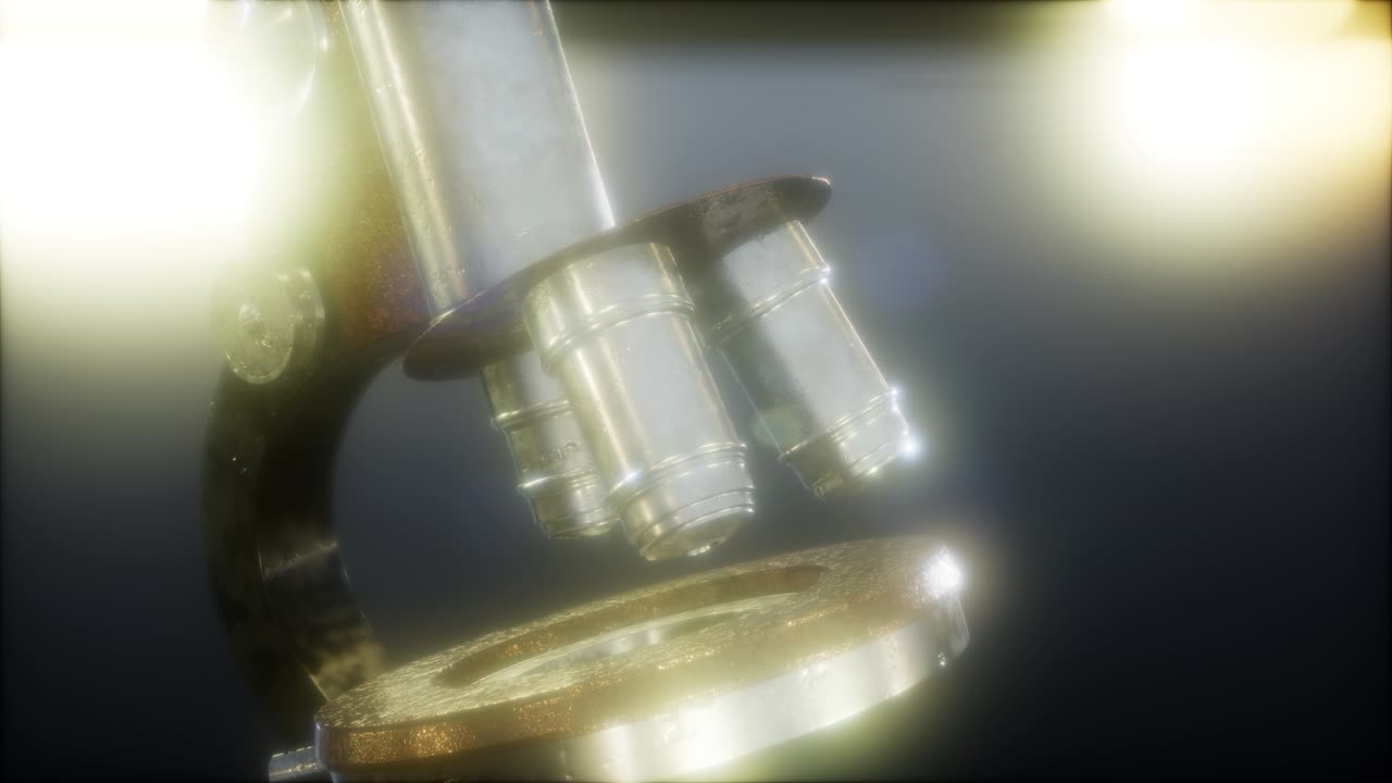 오래된 과학 실험실 현미경