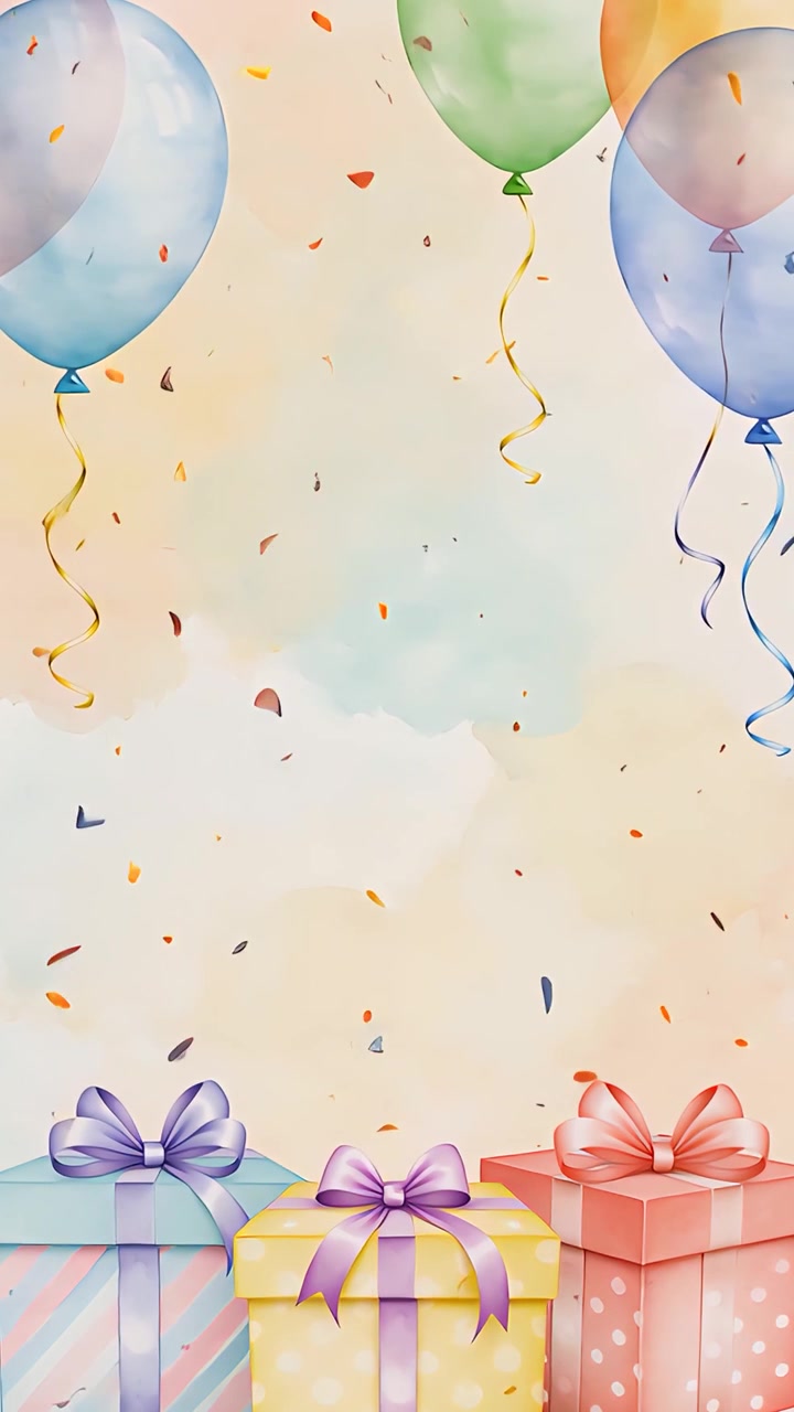 Fondo de cumpleaños con globos 4K