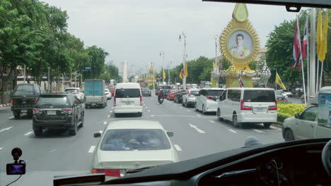 busy street scene in bangkok, thailand