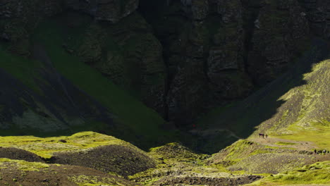 sunny mountains in snaefellsnes peninsula, iceland, wide shot zoom out