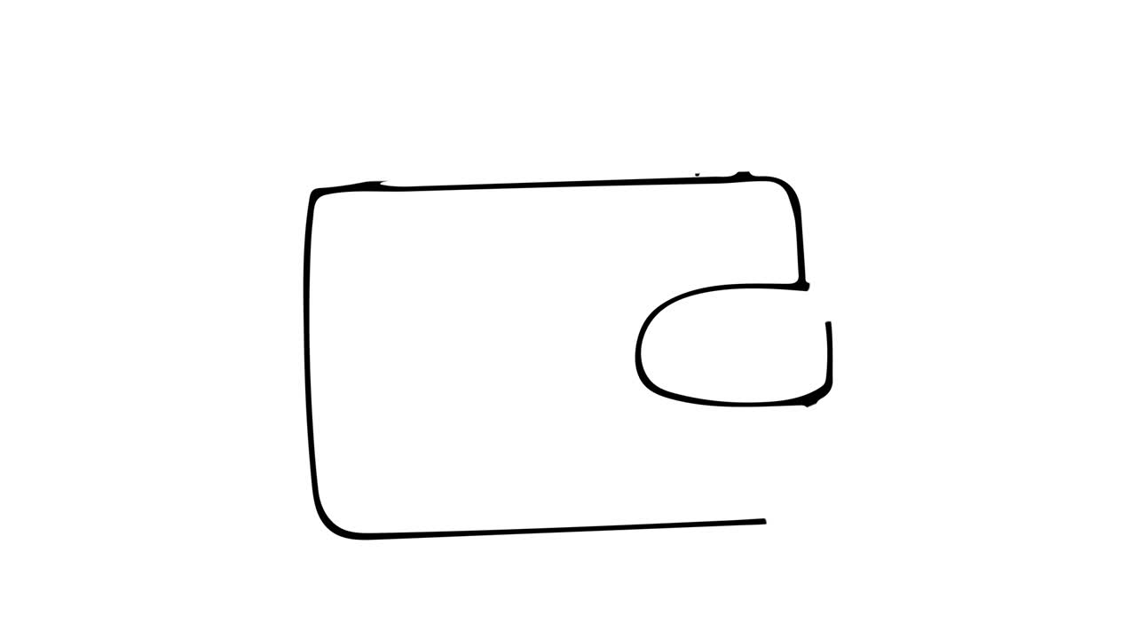 рисунок иконы кошелька на белом фоне. рисунок наброска иконок кошелька. рисунак иллюстрации кошелька na белом