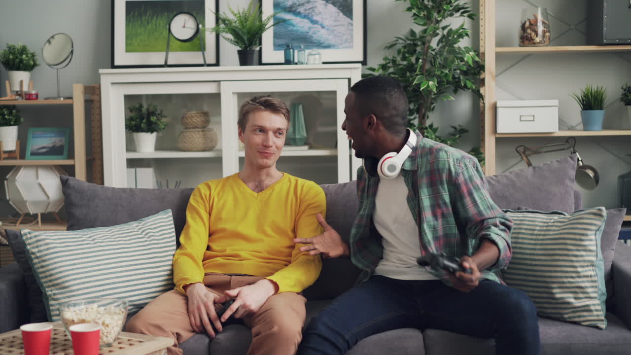 Friends Enjoying a Gaming Session at Home