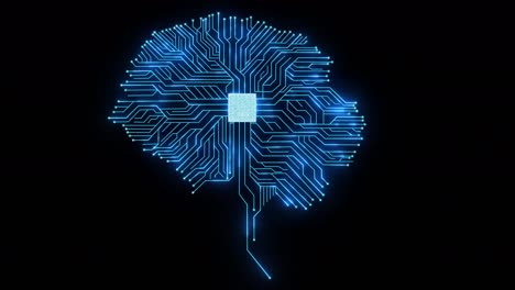 brain circuit digital computer graphic background. ai microchip brain of robot futuristic technology.