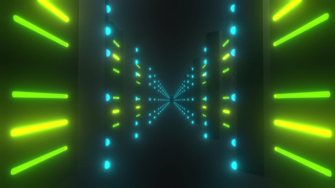 tunnel luminoso al neon