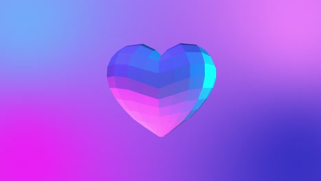 fondo de neón con corazón ultravioleta brillante. para el evento del día de san valentín, renderización en 3d de animación en bucle 4k
