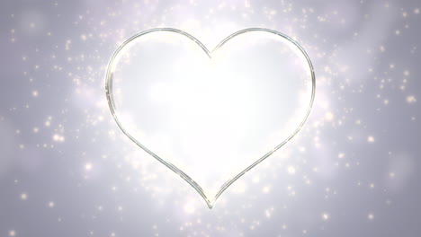 animation white hearts of love with glitters