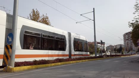 Tram-Passing-By-Stock-Video-Eskisehir-Turkey