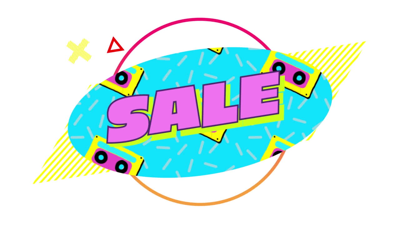 gráfico de venta en oval turquesa sobre fondo blanco