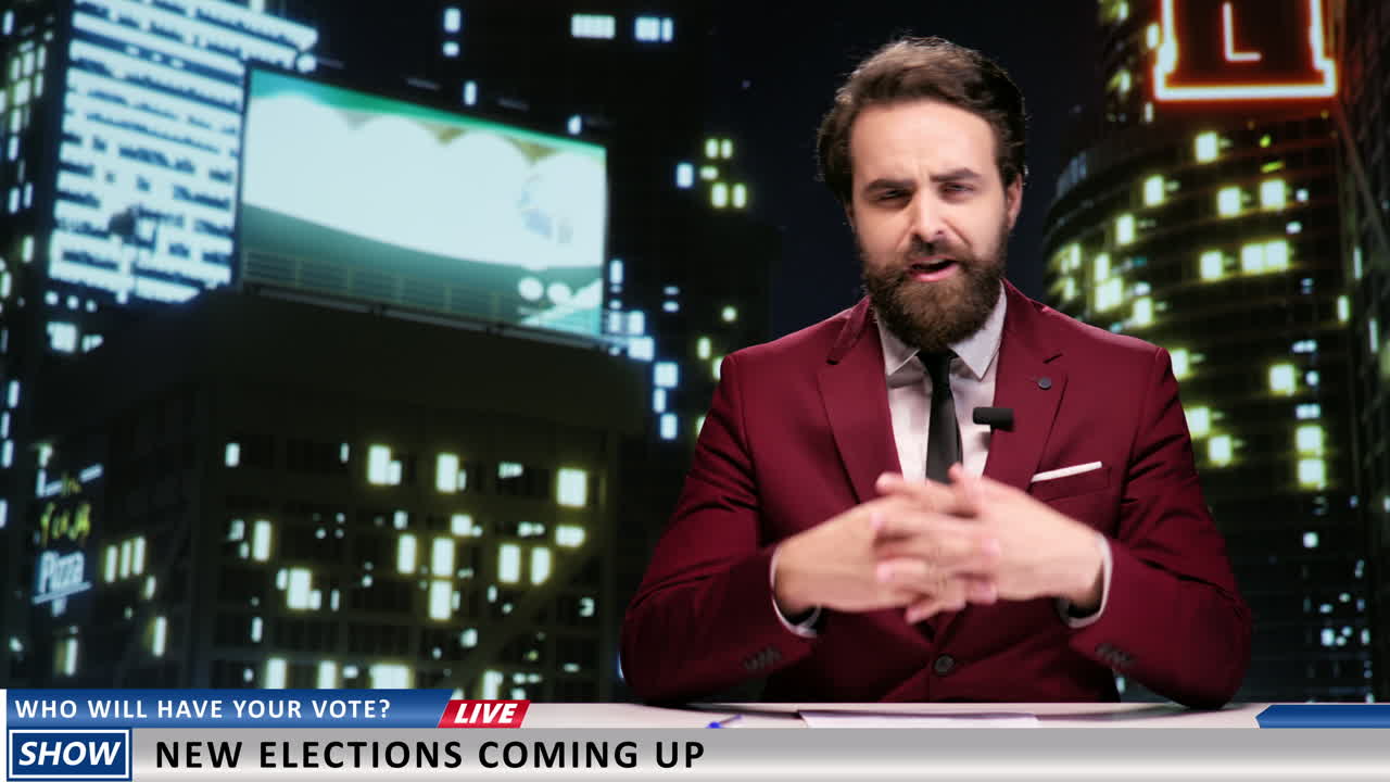 el locutor aborda el tema político