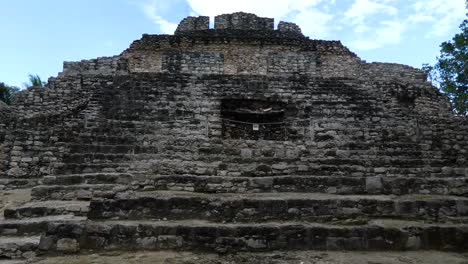 steps of temple 24 at chacchoben, mayan archaeological site, quintana roo, mexico