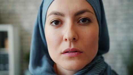 woman wearing a blue hijab