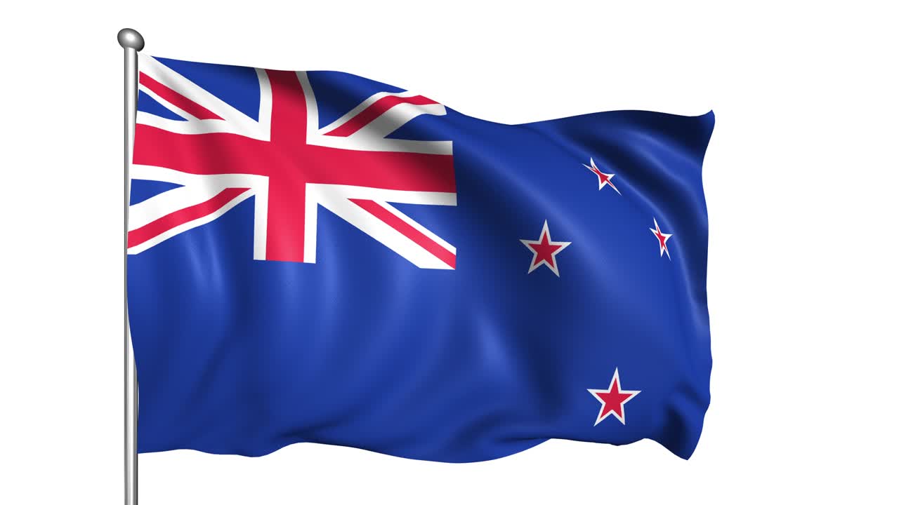 바람에 직물 구조로 뉴질랜드의 발 (알파 채널, loopable)