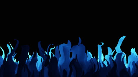 llama azul cautivadora sobre fondo negro elemento versátil de diseño gráfico o símbolo de fuego y calor
