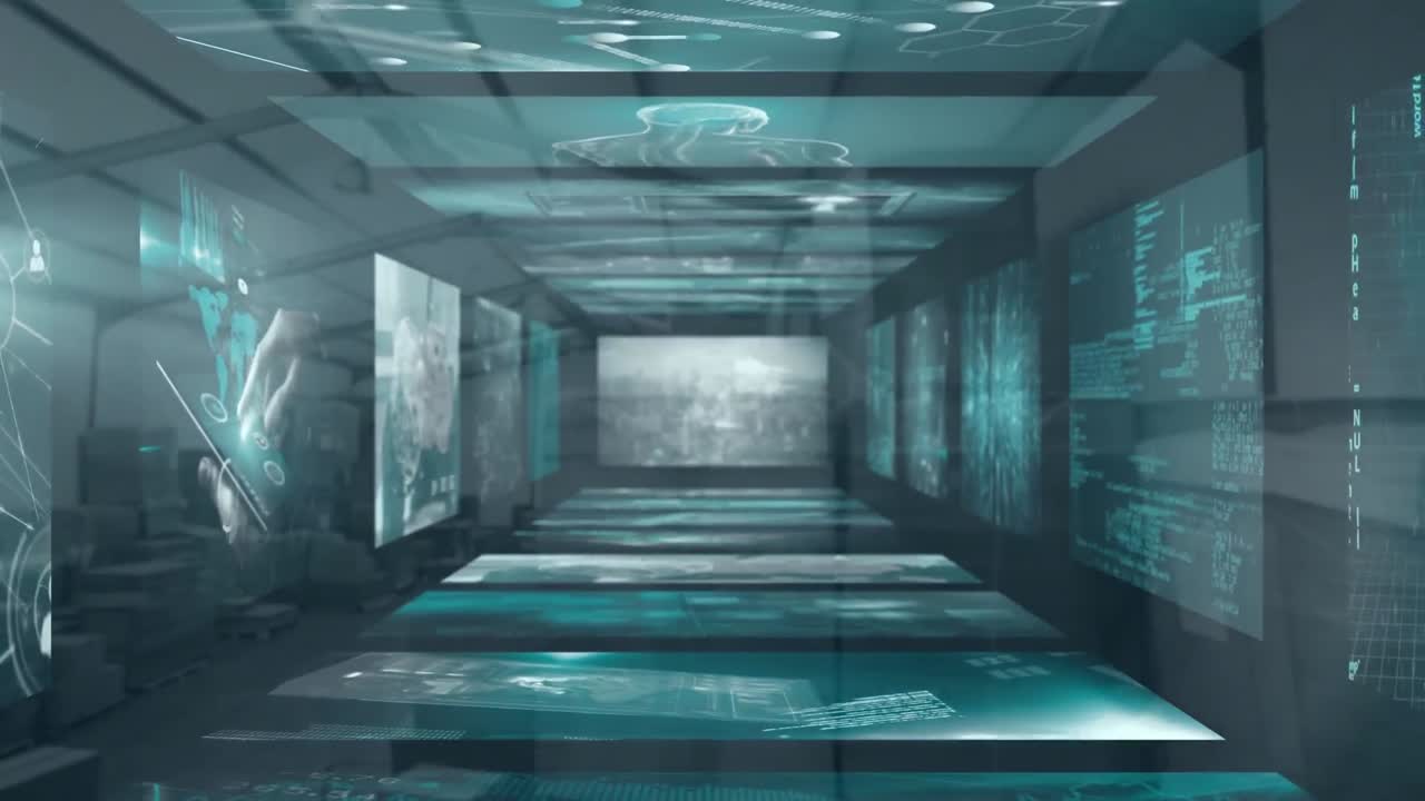 창고 위의 화면에서 다양한 데이터의 애니메이션