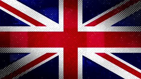 the flag of great britain. a shimmering pixel pattern.