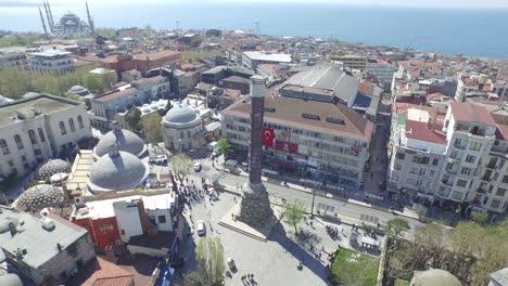 aerial view of istanbul historical peninsula and cemberlitas tower