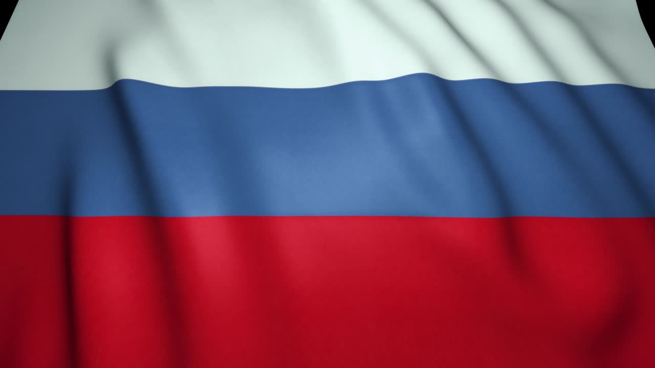 Waving realistic Russia flag background. Loop animation