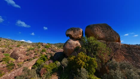 aerial view of extraordinary rock formations of latmos