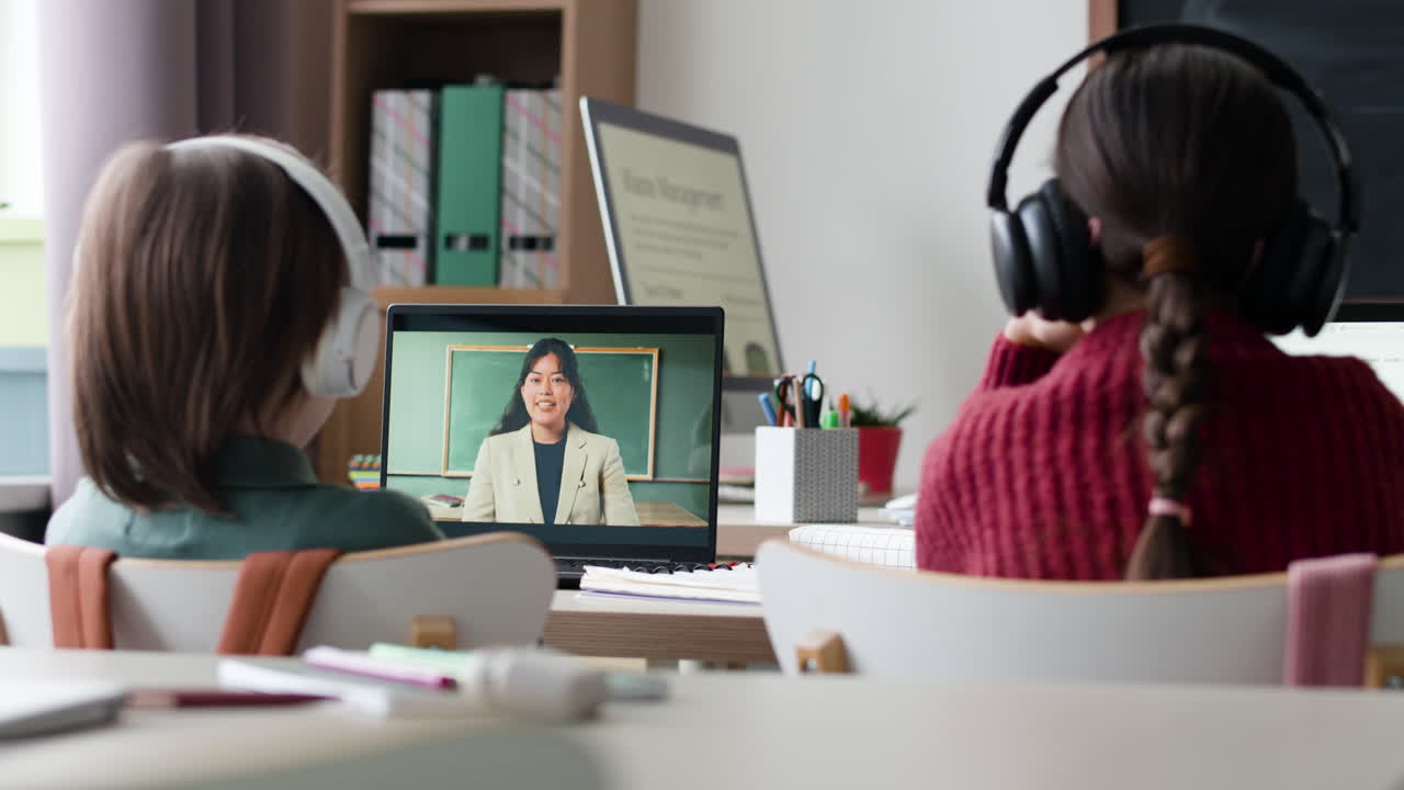 Students in online class