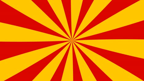 retro patrón radial rojo y amarillo. circo inspirado patrón de fondo giratorio retro perfecto para colocar detrás del texto.