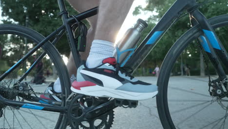 man cycling in a park
