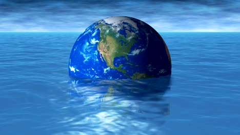 global warming – earth in water 4k loop