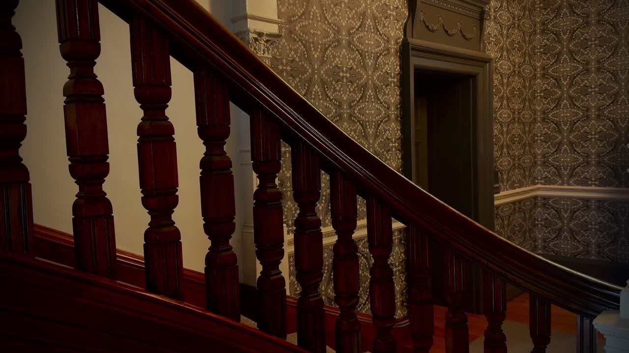 Sydney Mint Australia Grand wooden staircase baluster ornate mansion medium