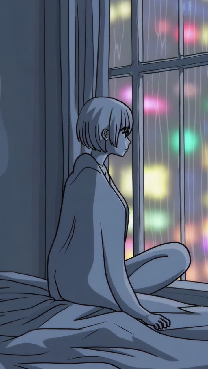 Rainy Night Window Scene