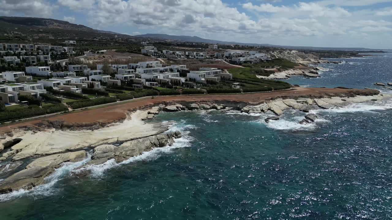 Aerial View of Luxury Villas on the Mediterranean Coast